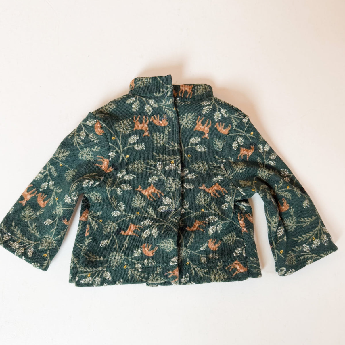 Green Forest Deer Turtleneck Doll Shirt