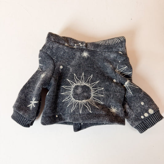 Night Sky Celestial Washed Black Doll Hoodie