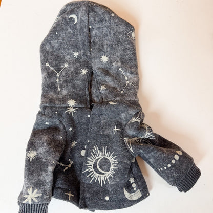 Night Sky Celestial Washed Black Doll Hoodie