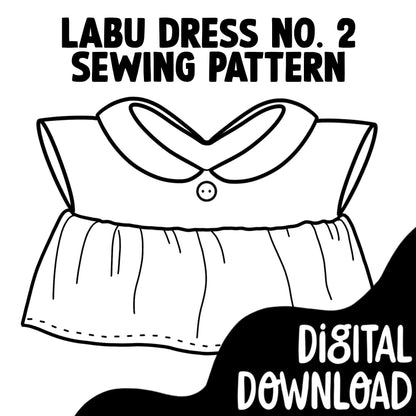 Labu Collar Dress Sewing Printable PDF Pattern Instructions DIY Digital Download