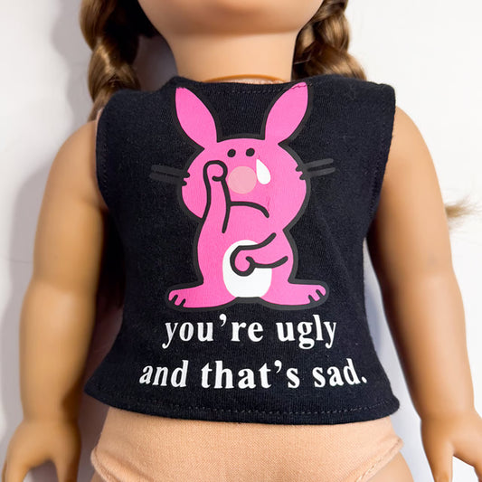 Happy Bunny Black Doll Tank Top